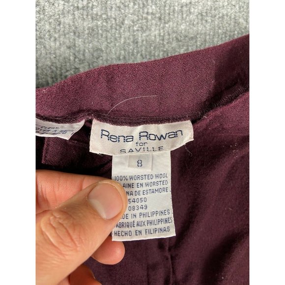 Vintage Rena Rowan for Saville Wool Dress Pants w/ Lining Women's 8 Maroon - Picture 2 of 8